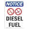 Signmission OSHA Notice Sign, 10" Height, Rigid Plastic, Diesel Fuel Sign With Symbol, Portrait OS-NS-P-710-V-11011 - alternate 1
